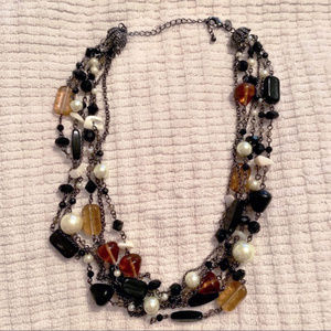 Lia Sophia Multi Strand, Mother of Pearl Necklace
